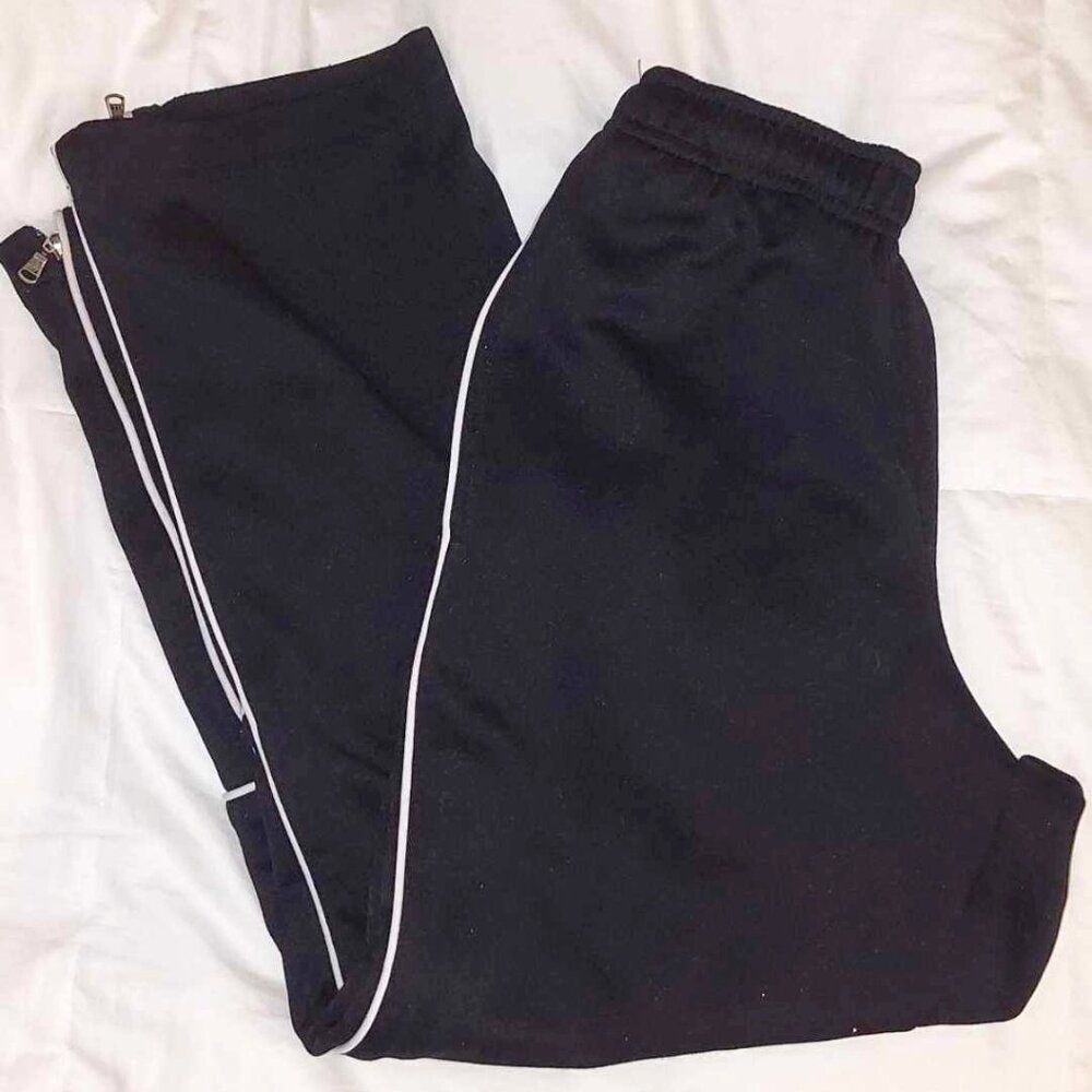 Game Sportswer LTD Black polyester pants with elastic and zippers youth sz S